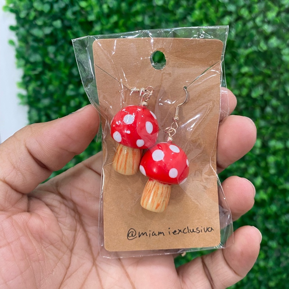 Enchanted Toadstool Drop Earrings